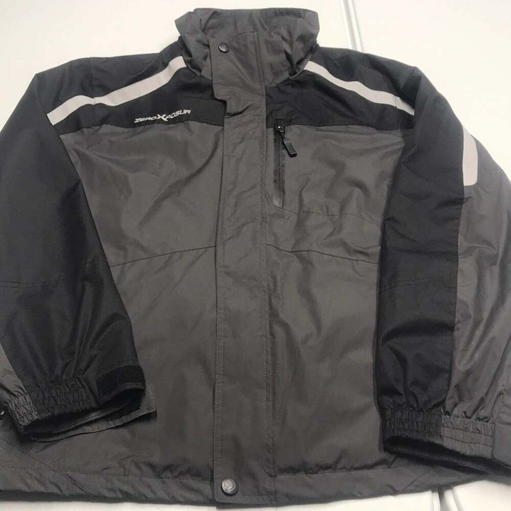 ZEROXPOSUR Mens Black Gray Winter Shell Coat